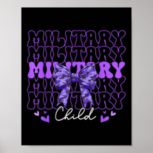 Affiche Coquette Enfant Militaire Bow Purple Up Camo Kids