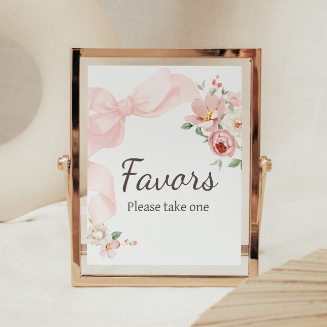 Affiche Coquette florale bébé en fleur Baby shower Faveurs (Baby in Bloom Floral Coquette Favors Sign)