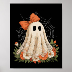 Affiche Coquette Ghost Halloween Fleur Ghost Lace Éffrayan