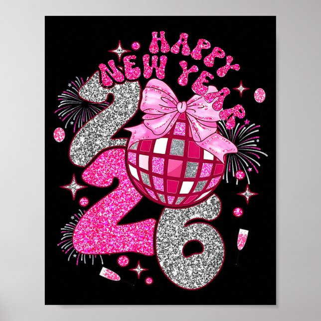 Affiche Coquette Happy New Year 2026 Party Matching Family (Devant)