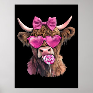 Affiche Coquette Highland Cow Bubblegum 2025