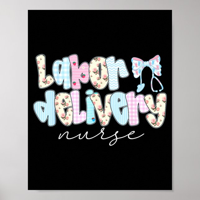 Affiche Coquette Labor And Delivery Nurse Crewneck, Bow St (Devant)