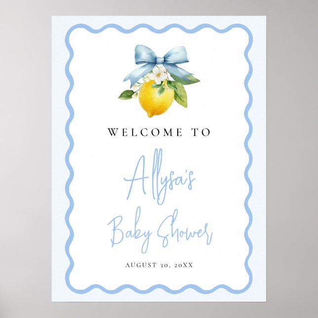 Affiche Coquette Lemon Italie Wavy Baby shower Bienvenue (Devant)