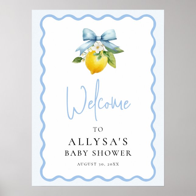 Affiche Coquette Lemon Italien Ciao Baby shower Bienvenue (Devant)