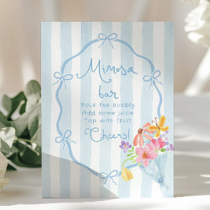 Affiche Coquette Mimosa Bar Bleu Whimsical nuptiale