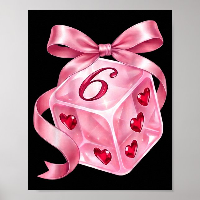 Affiche Coquette Nk Dice Bow Hearts 6 7 Preppy Valentine Y (Devant)