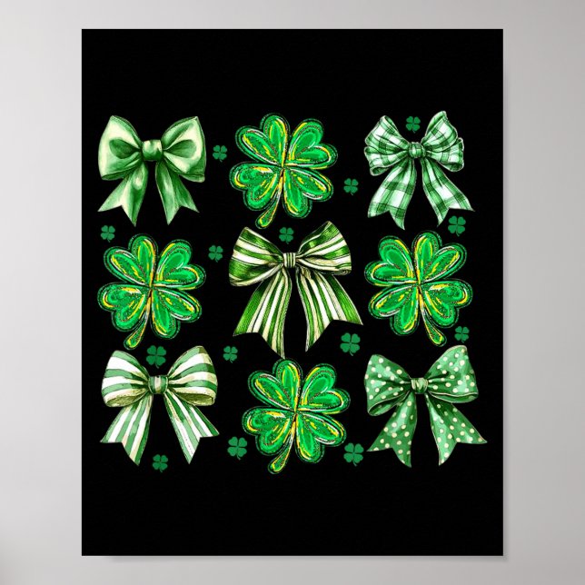Affiche Coquette Patrick's Day Bow,shamrock Lucky Bow Funn (Devant)