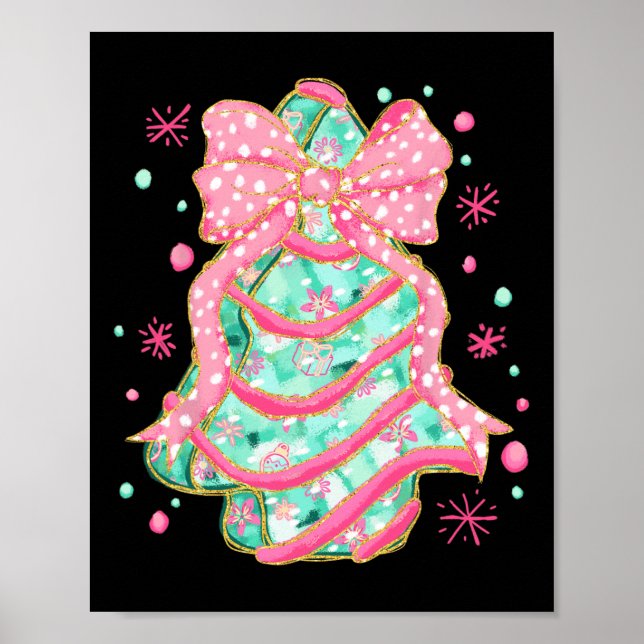 Affiche Coquette Pink Bow Christmas Tree Cake Preppy Chris (Devant)