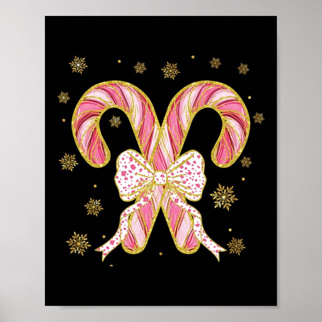 Affiche Coquette Rétro Noeud Papillon Canne à Sucre Saison (Devant)