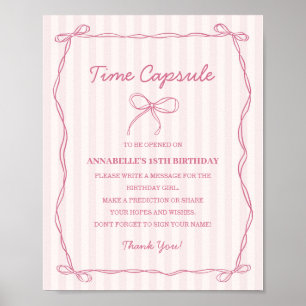 Affiche Coquette rose Bow Temps Capsule Anniversaire Jeu