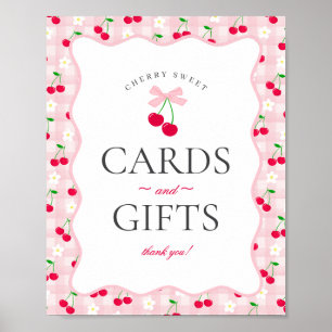 Affiche Coquette rose rose cerise En vichy cartes et cadea