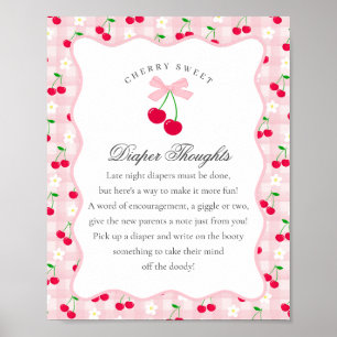 Affiche Coquette rose rose cerise Pensées de couche