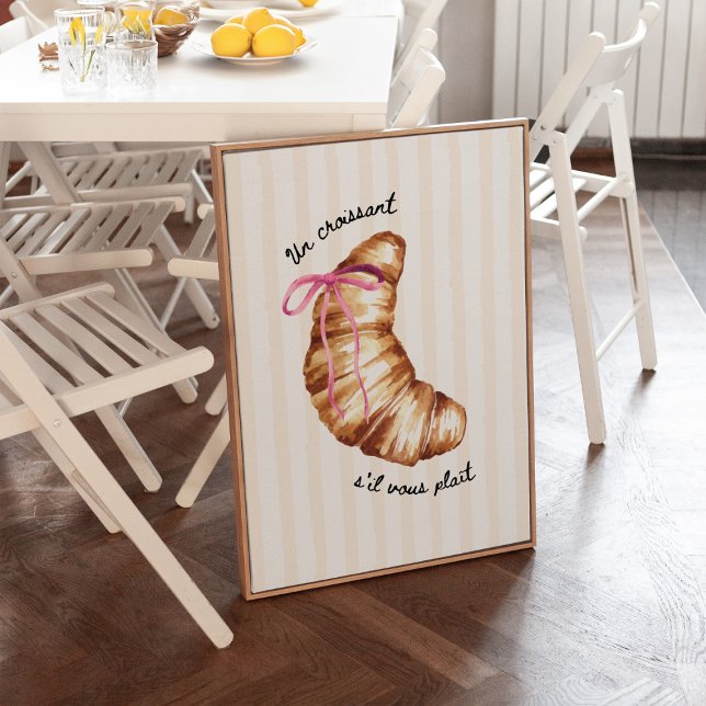 Affiche Coquette Rose Un Croissant S'il Vous Plaît (Créateur téléchargé)