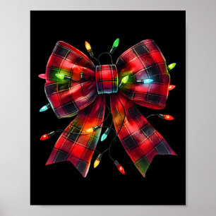 Affiche Coquette rouge Bow Feux de Noël Noël Noël Noël Noë