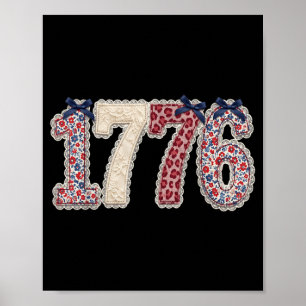 Affiche Coquette USA 1776 250 Floral Fête du Quatre Juille