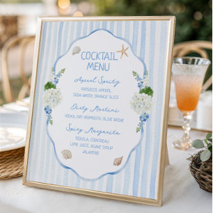 Affiche Coquillages & Cloches de mariage Bar à cocktails c