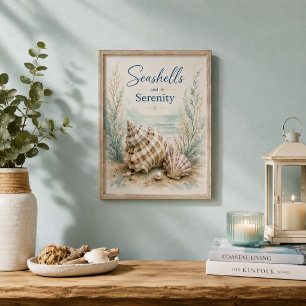 Affiche Coquillages et Sérénité Salle de bain côtière peti