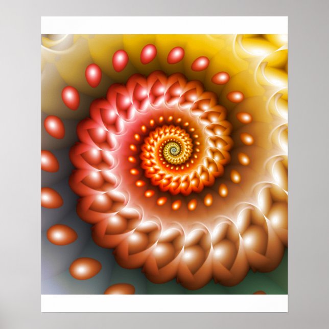 Affiche Coquille de pêche brillante (Devant)