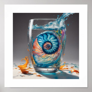 Affiche Coquille en verre Nautilus