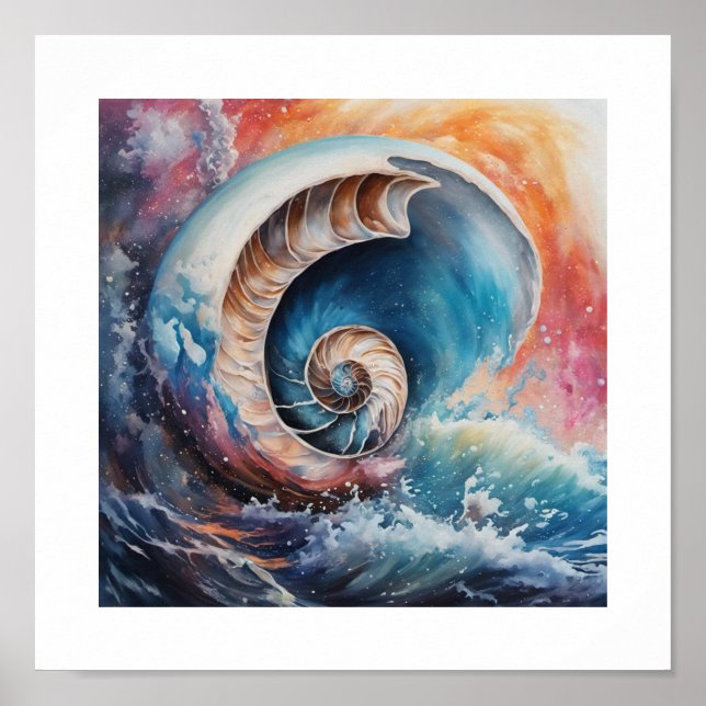Affiche Coquille océanique de Nautilus (Devant)