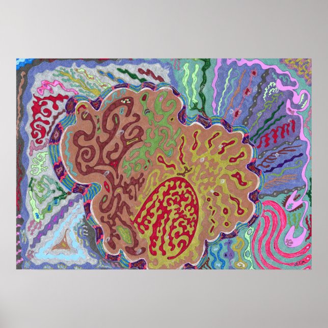 Affiche "Corail" Art Abstrait 28x20 (Devant)