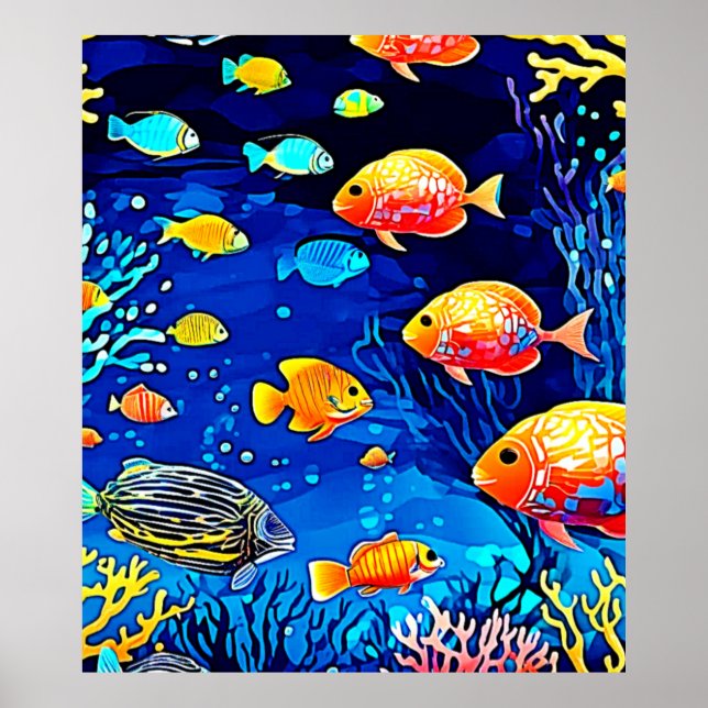 Affiche Corail Reef Fish Art (Devant)