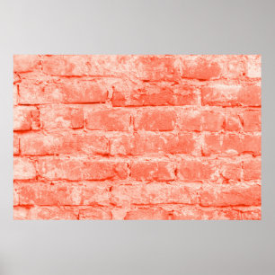 Affiche Corail vivant. Arrière - plan de mur de briques. C
