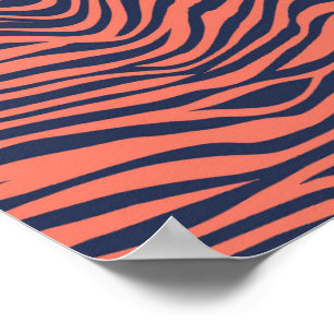 Affiche Coral Glamorous Tiger Stripes Animal Print