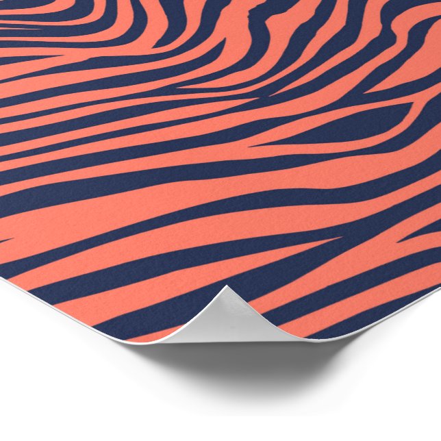Affiche Coral Glamorous Tiger Stripes Animal Print (Coin)