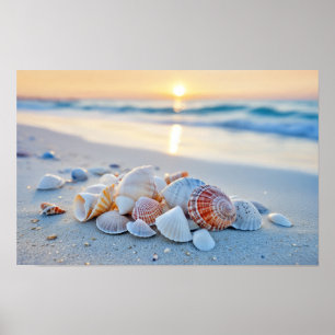 Affiche Coral Océan Mer Nature Bleu Turquoise Plage d'eau