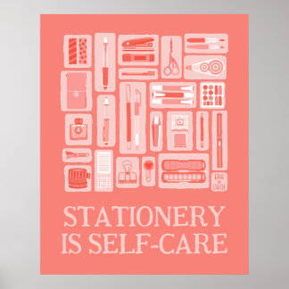 Affiche Coral Red Creative Tools Illustration Self-Care