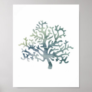 Affiche Coral Reef Underwater Watercolor Painting