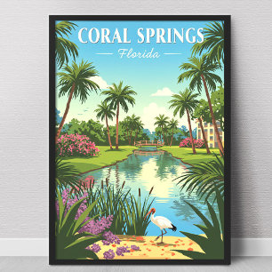 Affiche Coral Springs Floride vintage