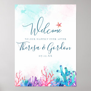 Affiche Coral Starfish, Mariage plage