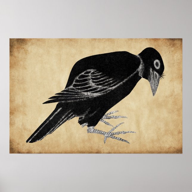 Affiche Corbeau de Katsushika Hokusai 1814 (Devant)