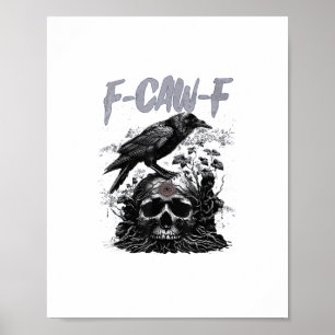 Affiche Corbeau drôle F-Caw-F Funny Halloween Rétro Classi