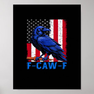 Affiche Corbeau drôle F-Caw-F Minimaliste Propre