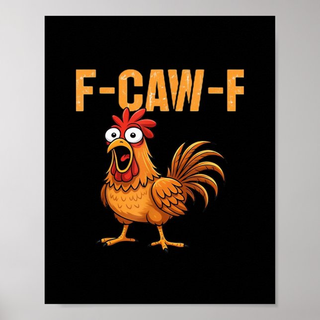 Affiche Corbeau drôle humour gothique F-Caw-F (Devant)
