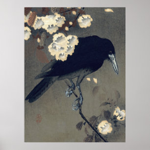 Affiche Corbeau et Fleur par Ohara Koson