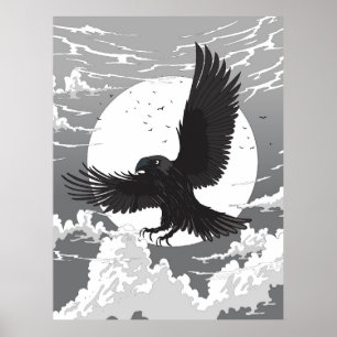 Affiche Corbeau et Lune