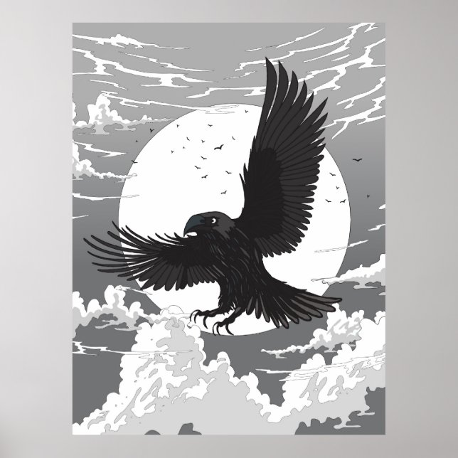Affiche Corbeau et Lune (Devant)