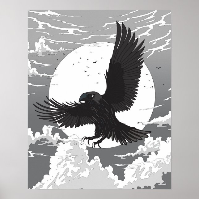 Affiche Corbeau et Lune (Devant)