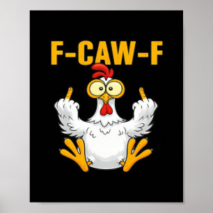 Affiche Corbeau F-Caw-F Humour Drôle Gothique
