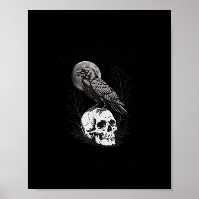 Affiche Corbeau, F-Caw-F Oiseau de Lune Drôle Gothique Hum (Devant)