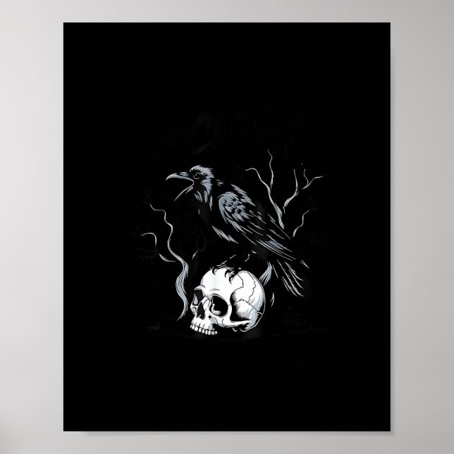 Affiche Corbeau F-Caw-F Oiseau Drôle Dicton Humour Mème Co (Devant)