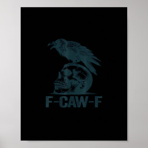 Affiche Corbeau F-Caw-F Rétro Amateur de Corbeau Drôle