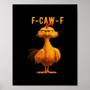 Affiche Corbeau gothique humour drôle F-Caw-F