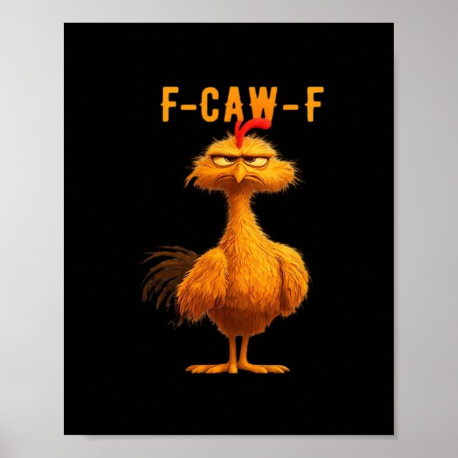 Affiche Corbeau gothique humour drôle F-Caw-F (Devant)