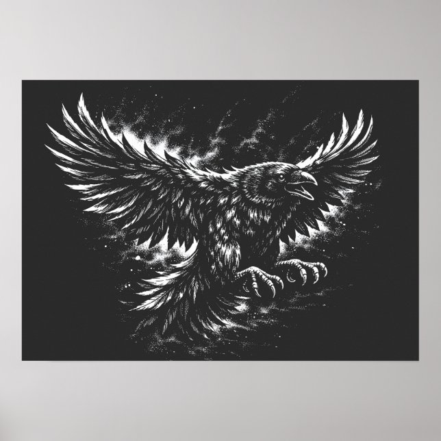 Affiche Corbeau gothique – par BurnsInHell (Devant)