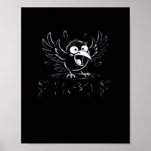 Affiche Corbeau, Oiseau drôle rétro F-Caw-F Corbeau